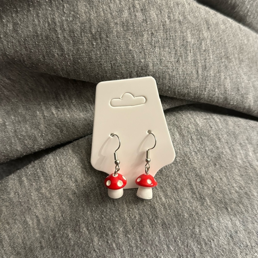 🛍️BUNDLE 3 for $17 MUSHROOM 🍄 cute earrings kawaii food animal